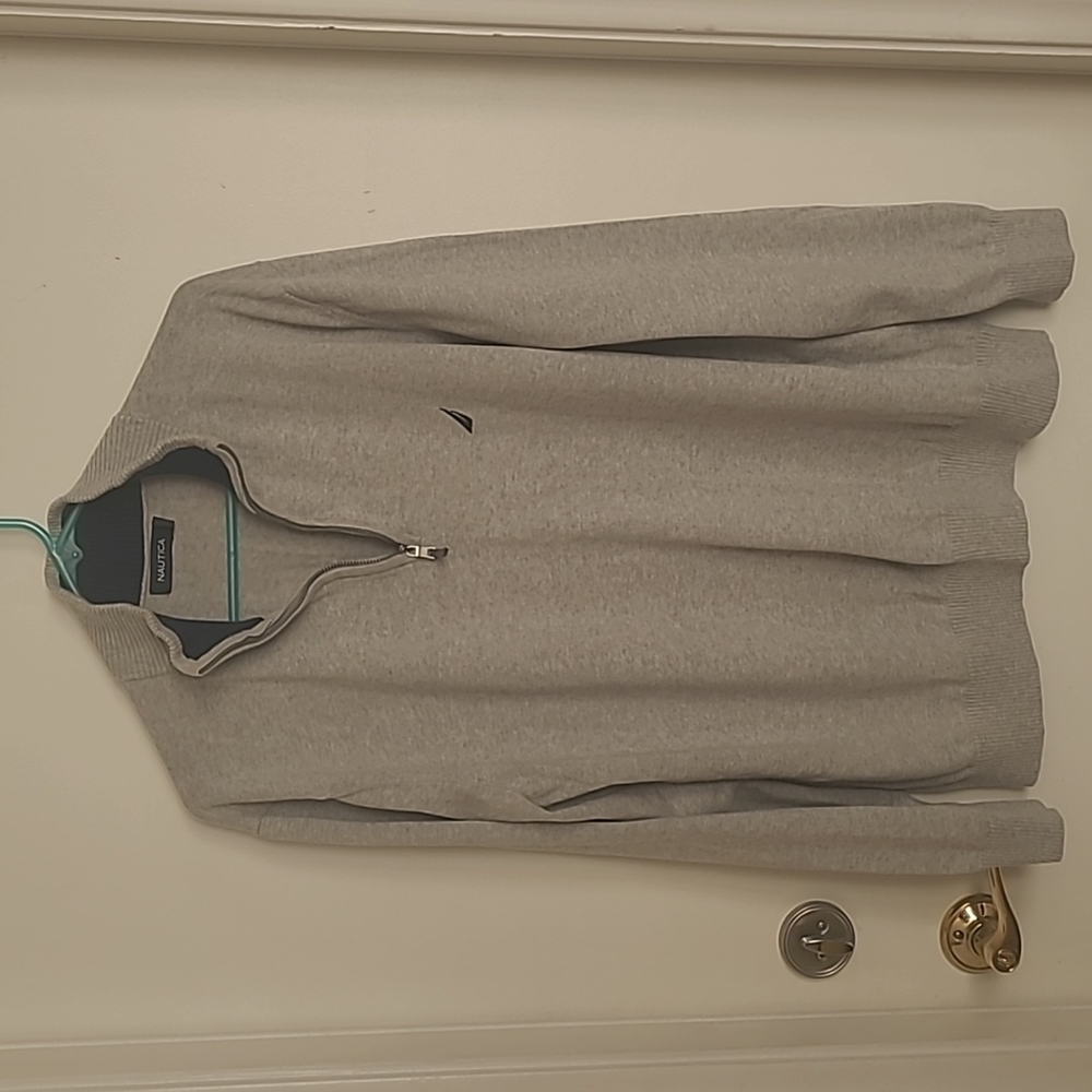 NAUTICA Mens  Long Sleeve Gray Sweater